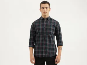 Slim Fit Spread Collar Checkered Shirts