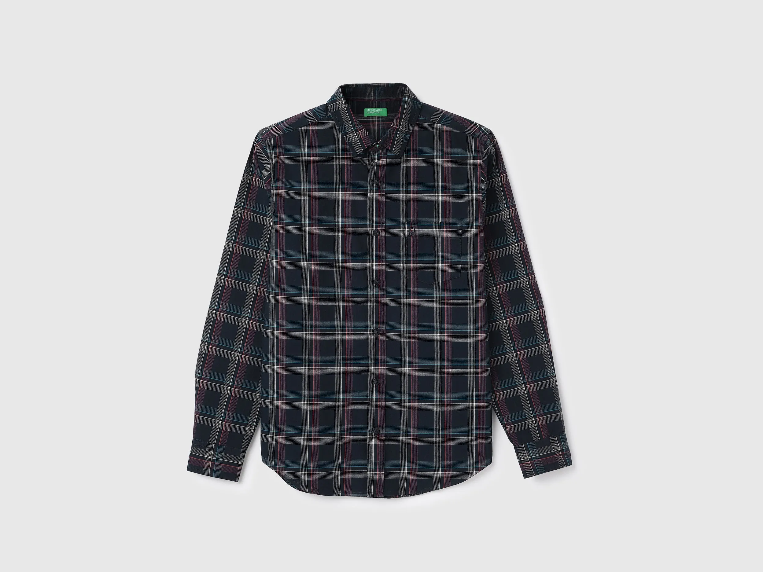 Slim Fit Spread Collar Checkered Shirts