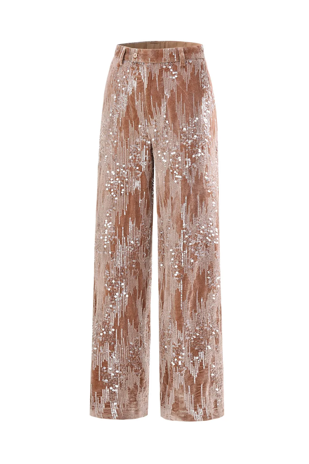 Sparkly Dusty Rose Notched Lapel 2 Pieces Sequins Women Prom Suits