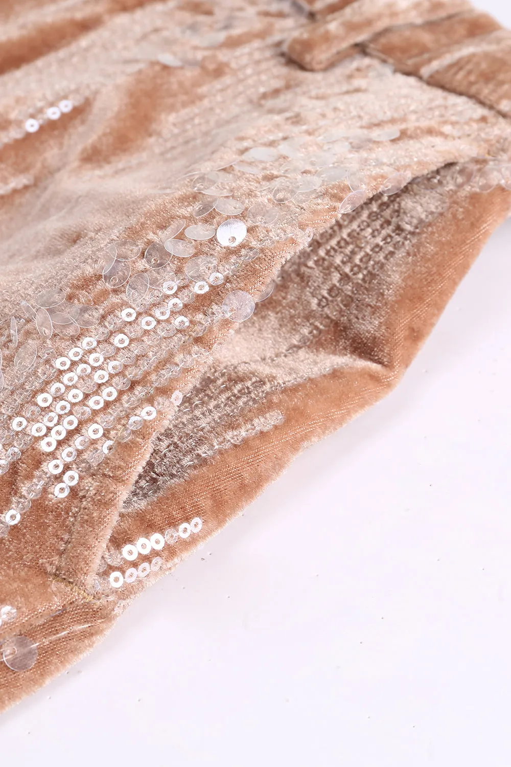 Sparkly Dusty Rose Notched Lapel 2 Pieces Sequins Women Prom Suits