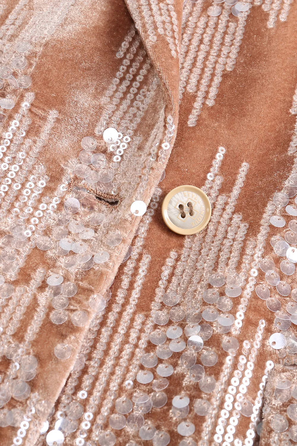 Sparkly Dusty Rose Notched Lapel 2 Pieces Sequins Women Prom Suits
