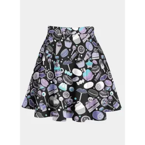 Spooky Treat Flared Skirt for Halloween and Everyday Wear