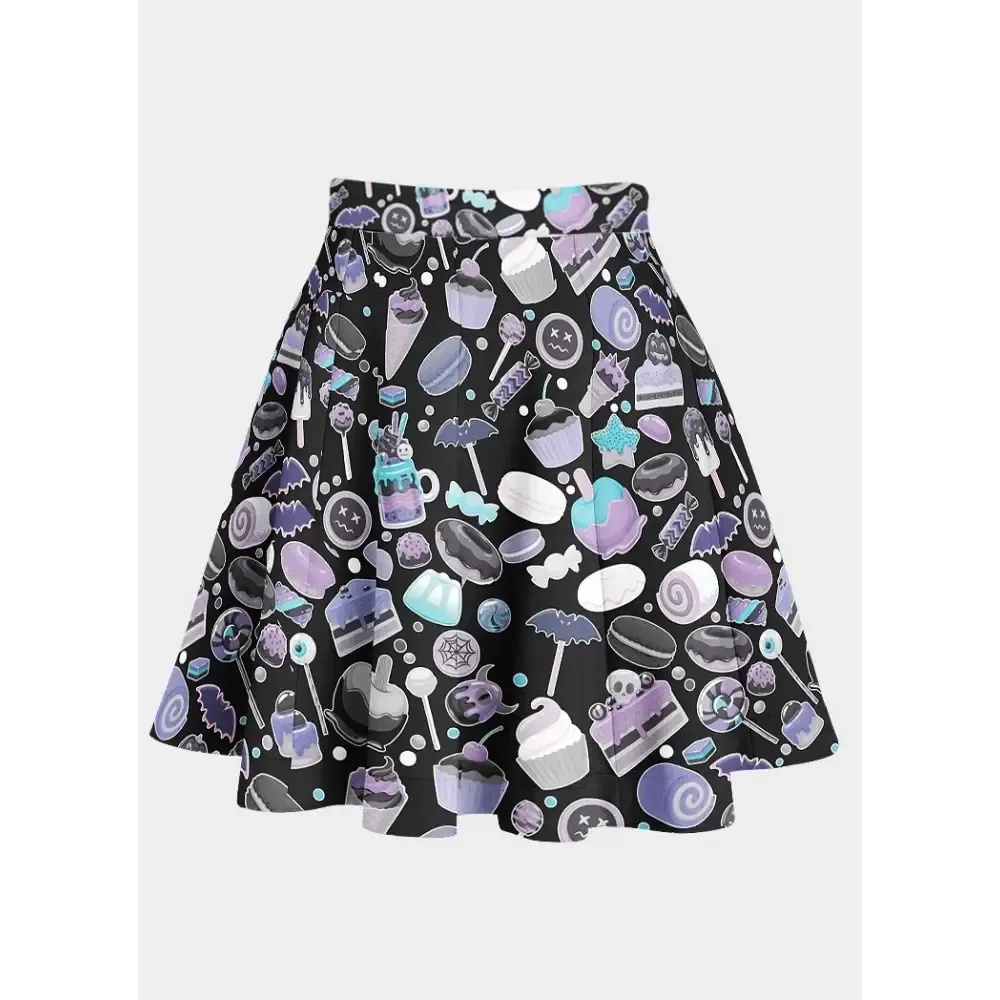 Spooky Treat Flared Skirt for Halloween and Everyday Wear