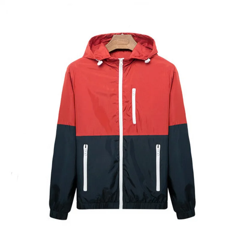 spring men's jacket sportswear Men Fashion Thin Windbreaker jacket Zipper Coats Outwear men's clothing