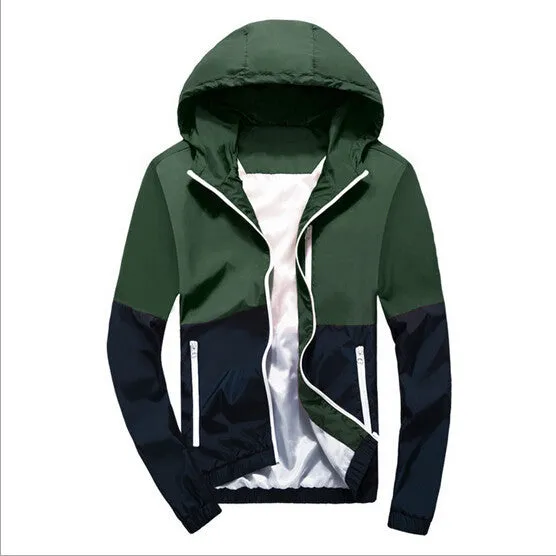spring men's jacket sportswear Men Fashion Thin Windbreaker jacket Zipper Coats Outwear men's clothing