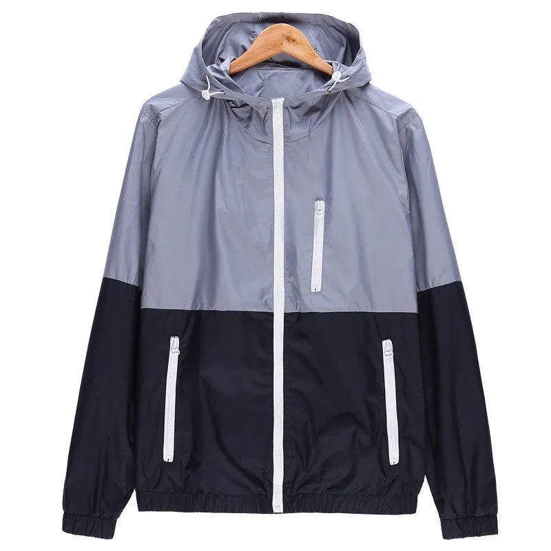 spring men's jacket sportswear Men Fashion Thin Windbreaker jacket Zipper Coats Outwear men's clothing