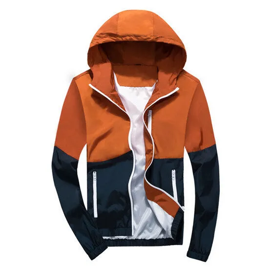 spring men's jacket sportswear Men Fashion Thin Windbreaker jacket Zipper Coats Outwear men's clothing