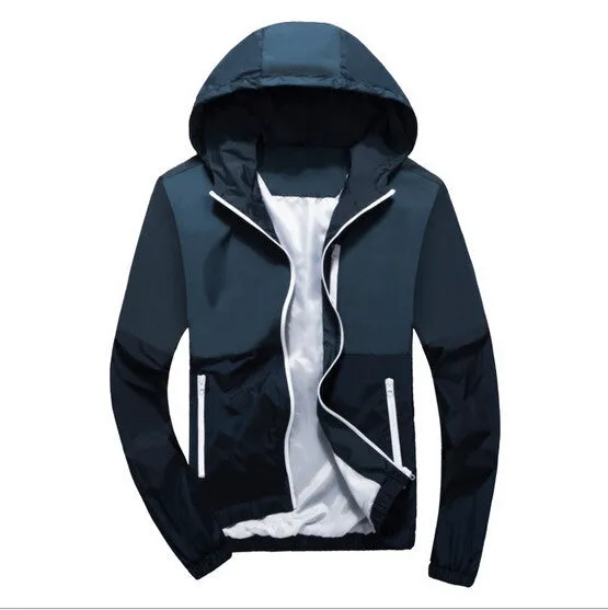 spring men's jacket sportswear Men Fashion Thin Windbreaker jacket Zipper Coats Outwear men's clothing