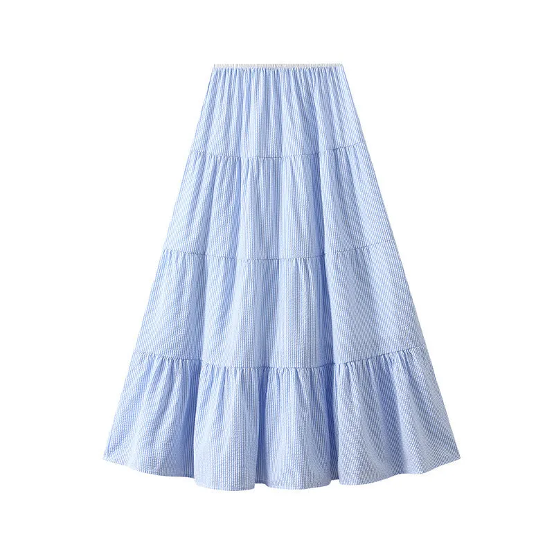 Spring Summer A Line High Waist Umbrella Skirt