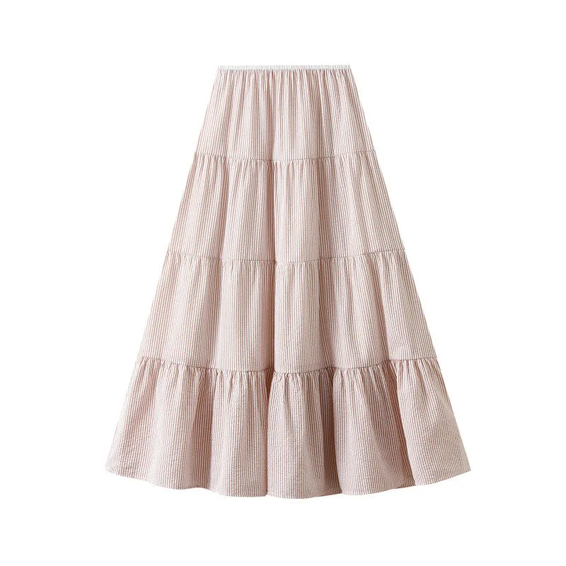 Spring Summer A Line High Waist Umbrella Skirt