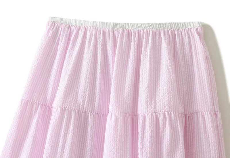 Spring Summer A Line High Waist Umbrella Skirt