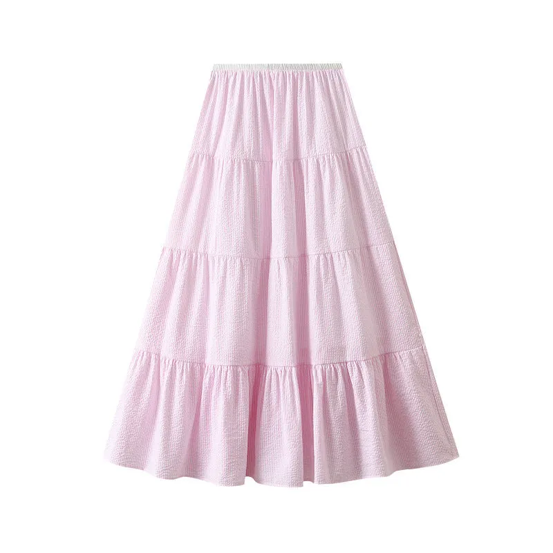 Spring Summer A Line High Waist Umbrella Skirt
