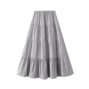 Spring Summer A Line High Waist Umbrella Skirt