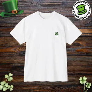 St Patricks Day Clover Pocket Tee Rockin Style