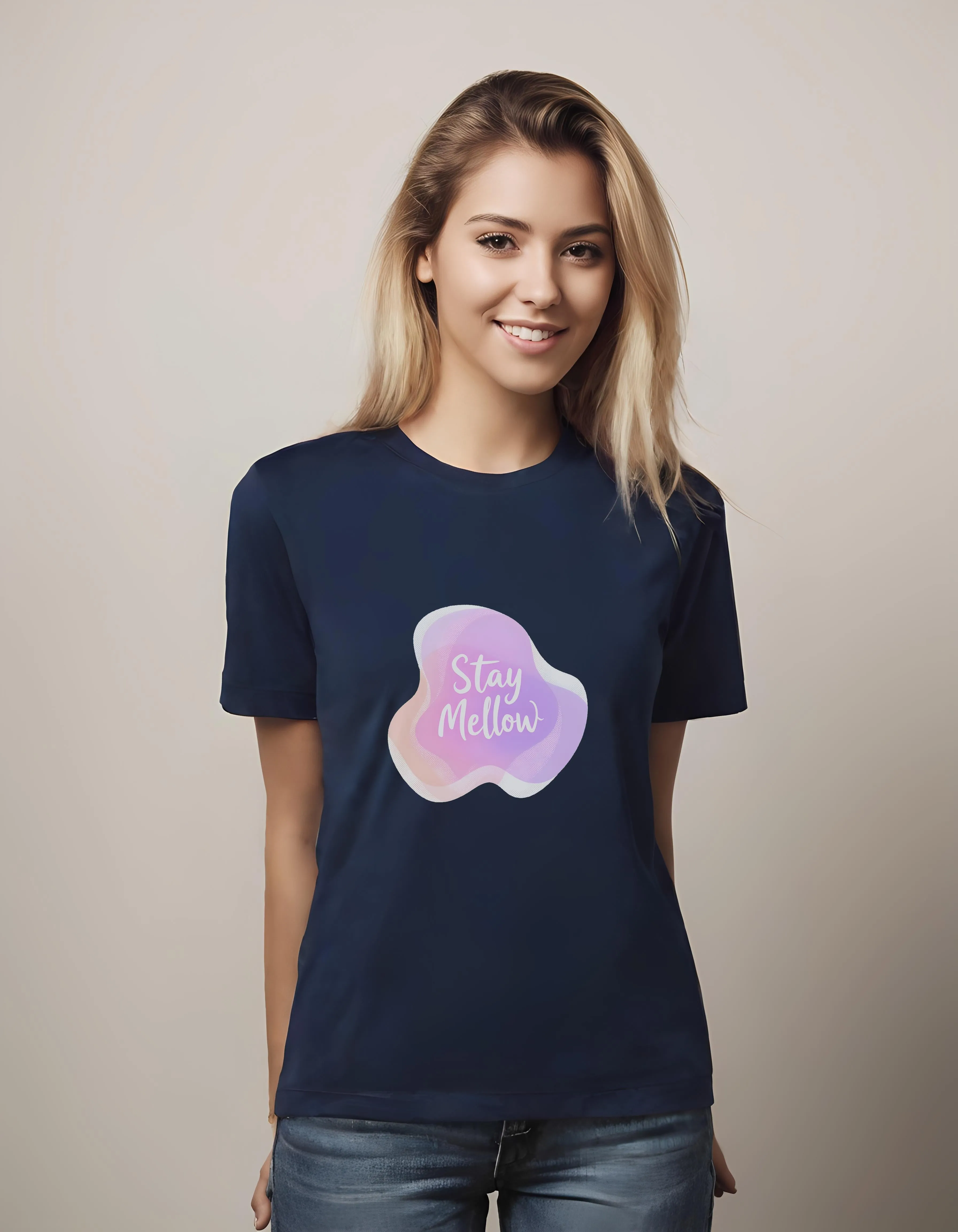 Stay Mellow Abstract Art Design | Classic T-Shirt (Unisex)