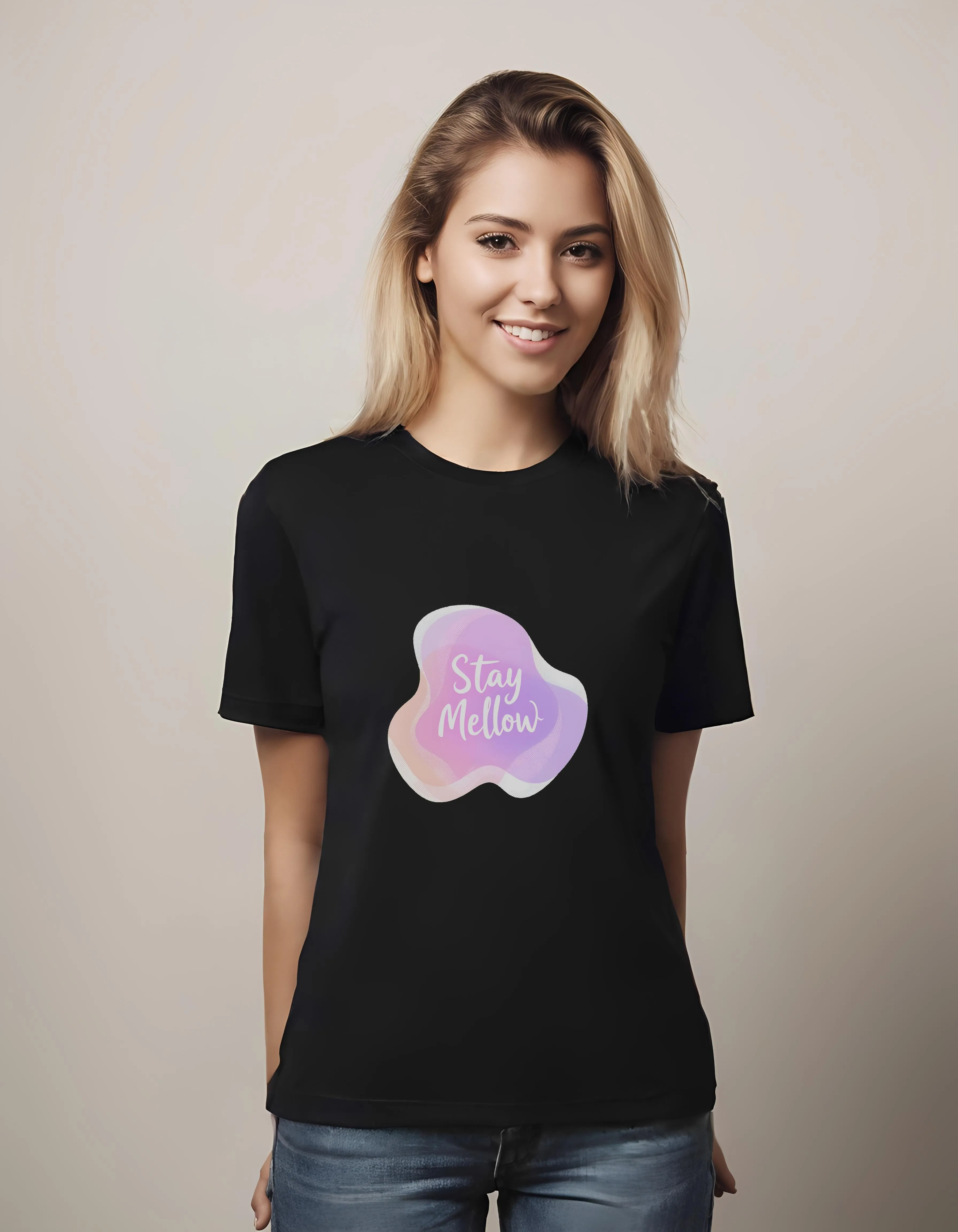 Stay Mellow Abstract Art Design | Classic T-Shirt (Unisex)