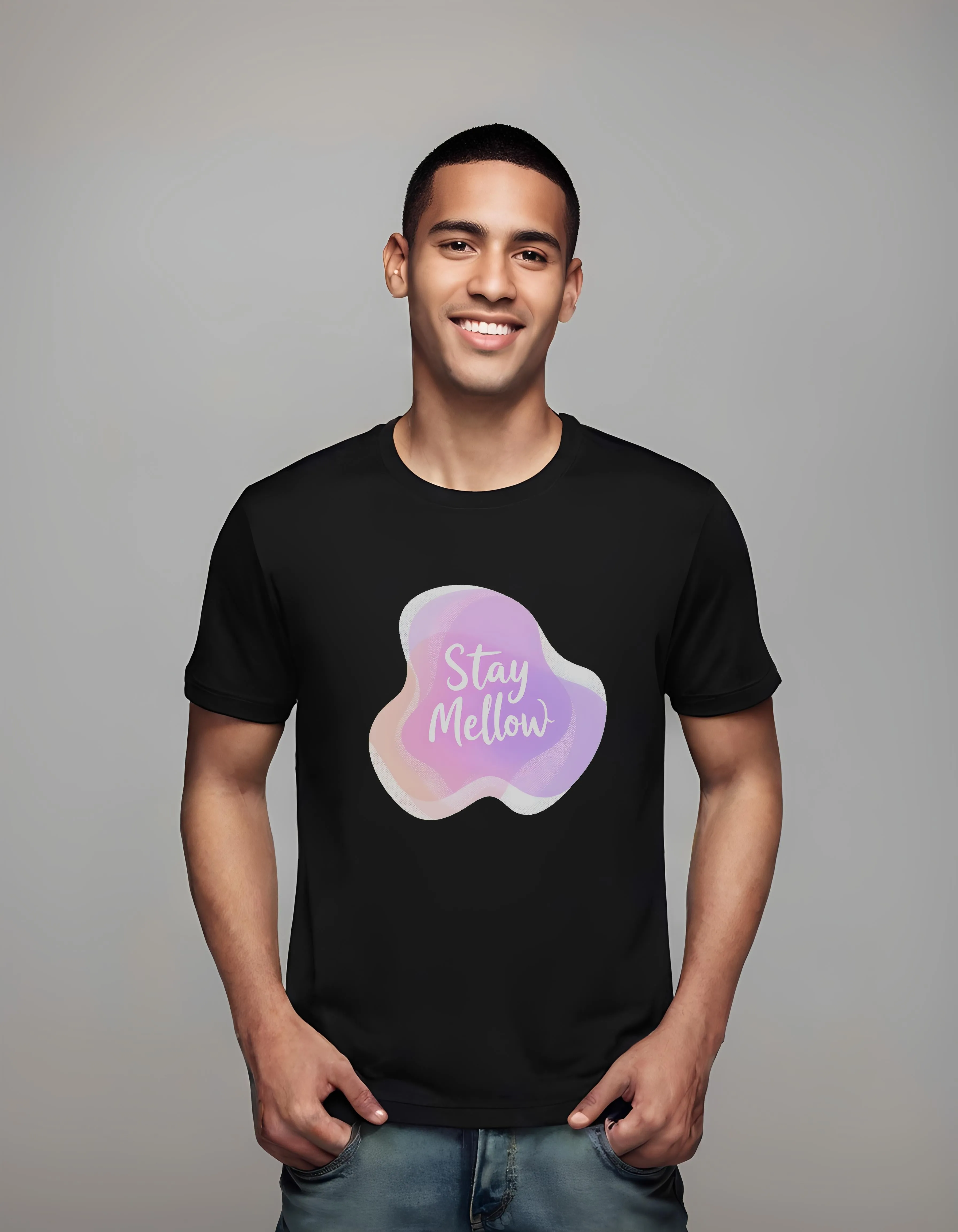 Stay Mellow Abstract Art Design | Classic T-Shirt (Unisex)