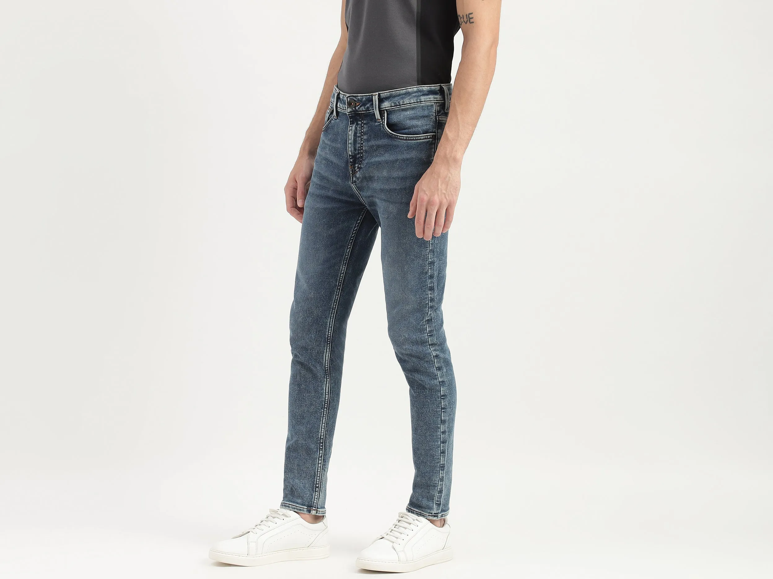 Stone Wash Low Rise Slim Fit Jeans