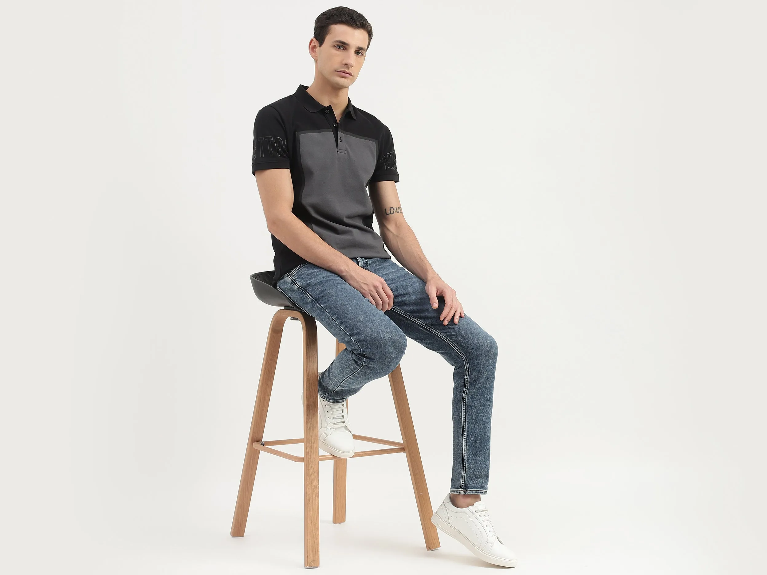 Stone Wash Low Rise Slim Fit Jeans