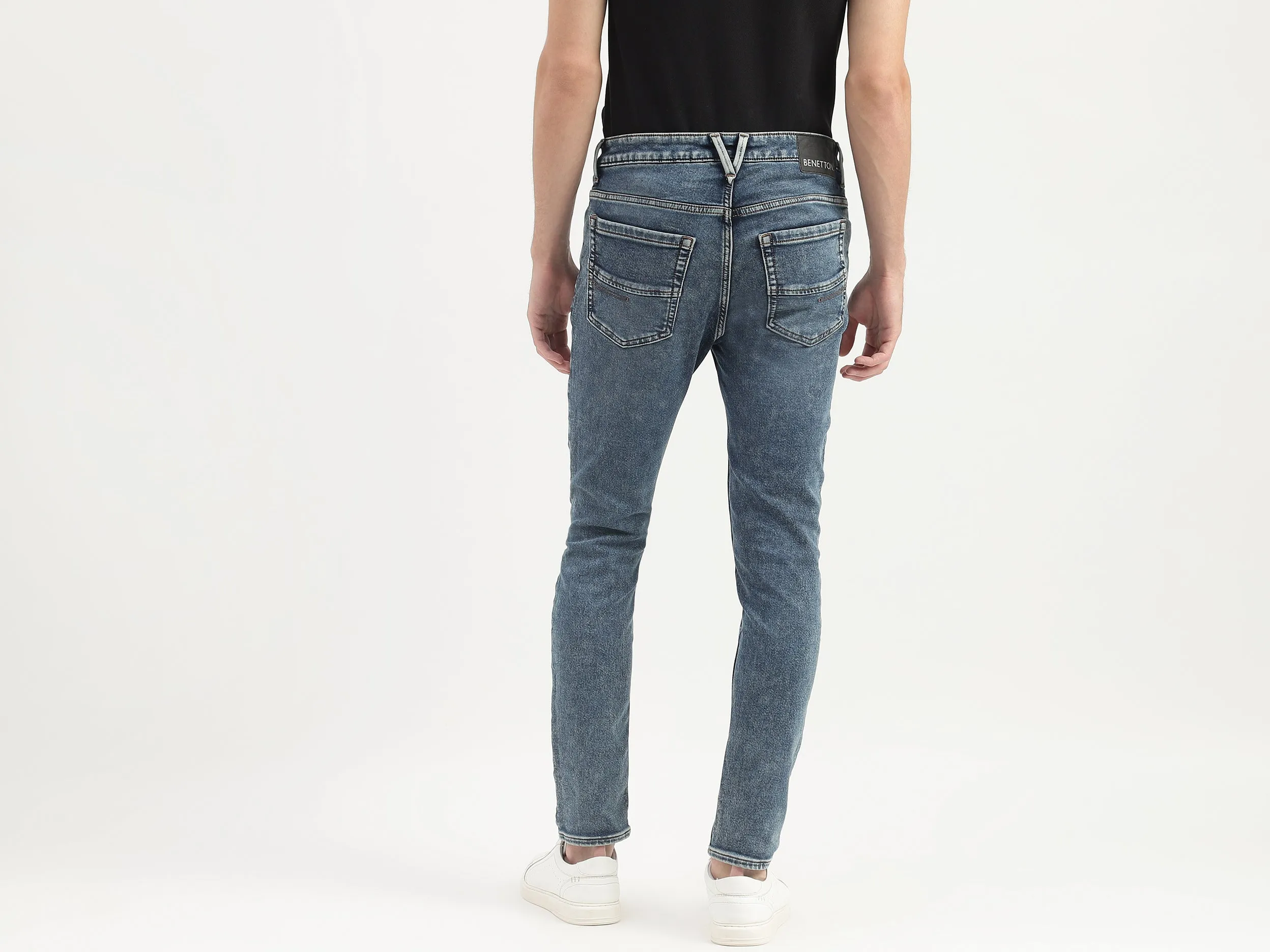 Stone Wash Low Rise Slim Fit Jeans