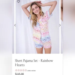 Stripe &amp; Stare Rainbow Hearts Short Pajamas