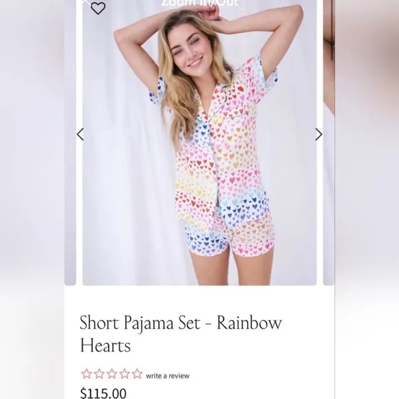 Stripe &amp; Stare Rainbow Hearts Short Pajamas