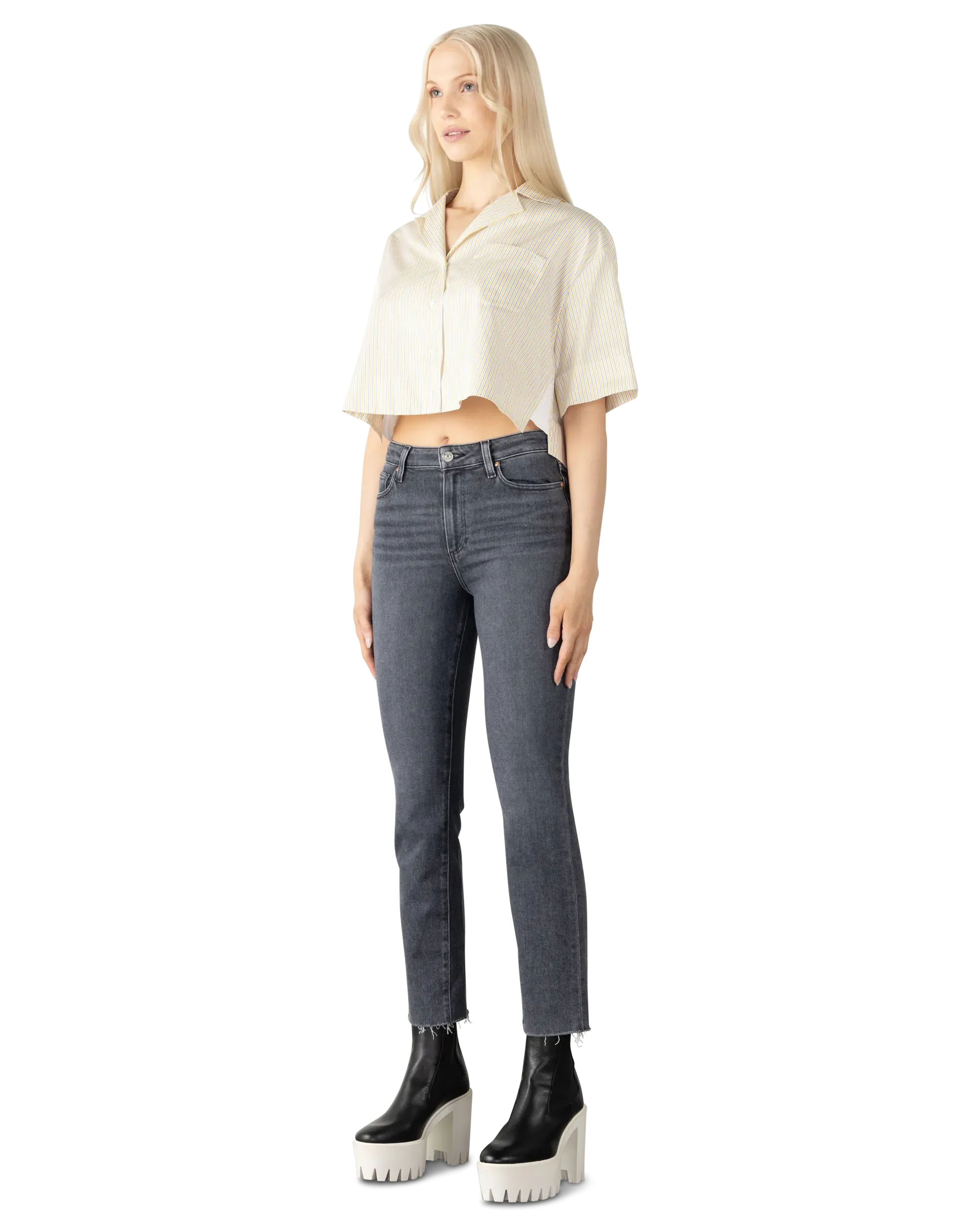 Striped Cropped Pyjama Shirt