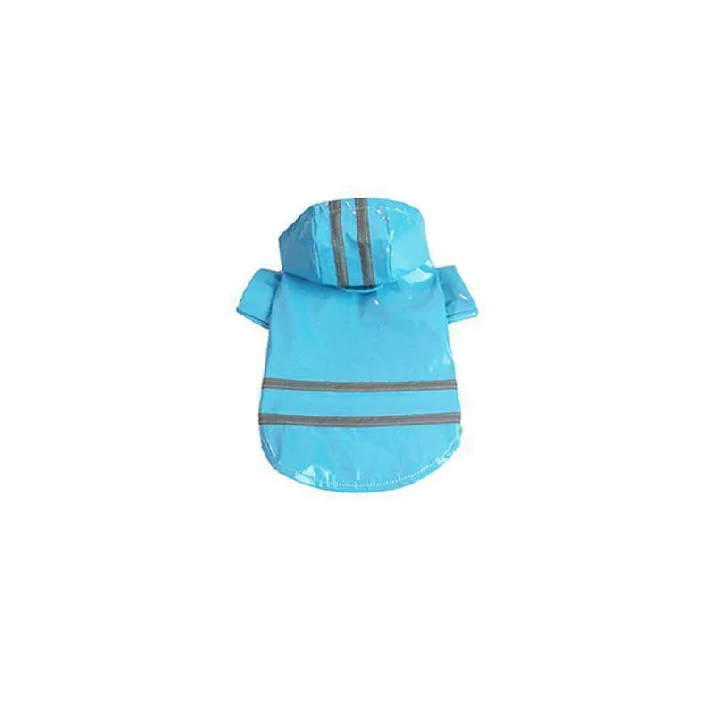 Stylish Outdoor Waterproof Dog Rain Jacket with Reflective Stripes