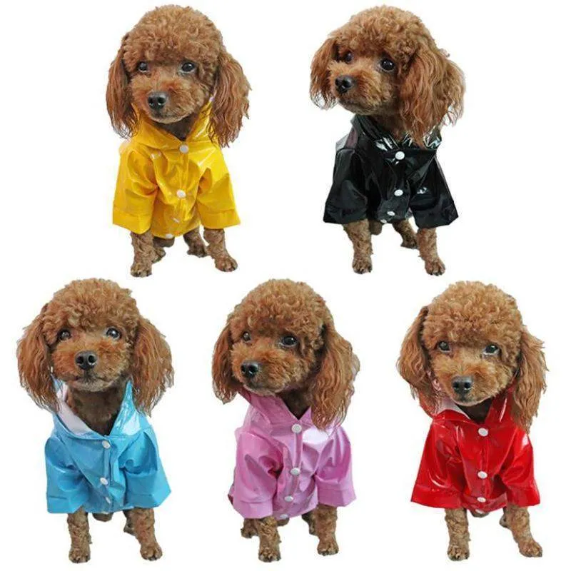 Stylish Outdoor Waterproof Dog Rain Jacket with Reflective Stripes