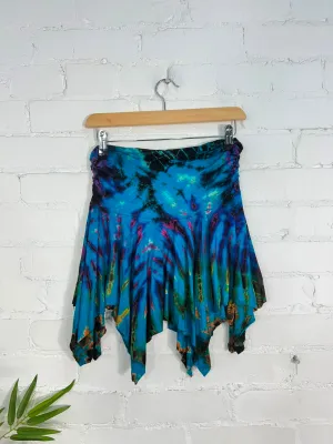 Tie Dye Short Handkerchief Skirt
