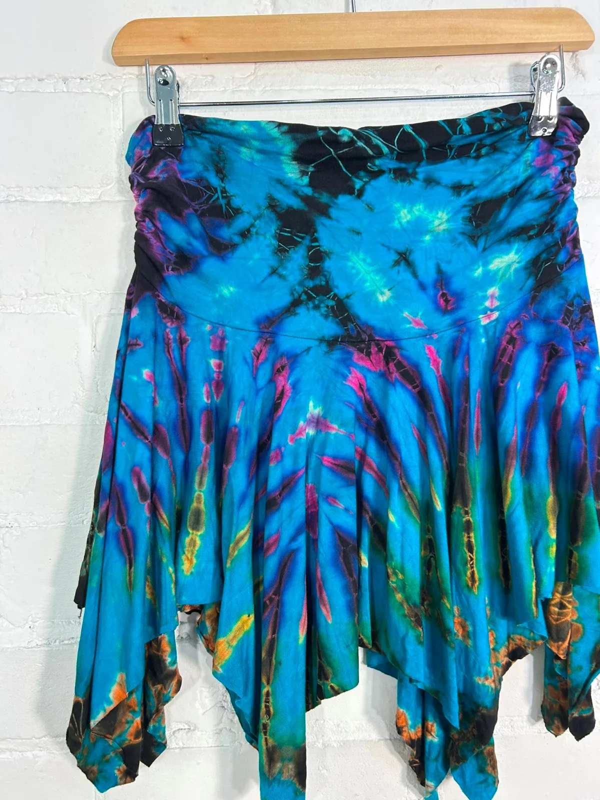 Tie Dye Short Handkerchief Skirt