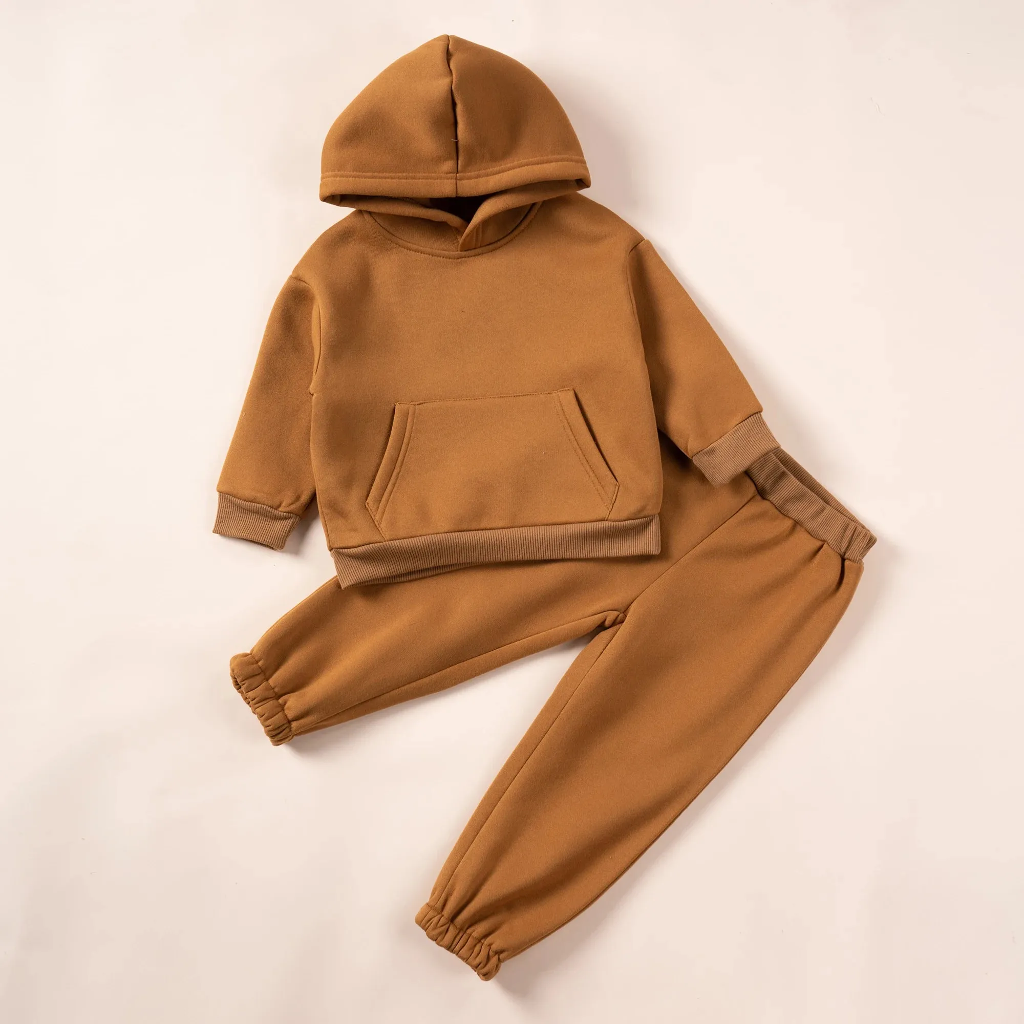 Toddler Winter Clothing with Plush Hooded Sweater