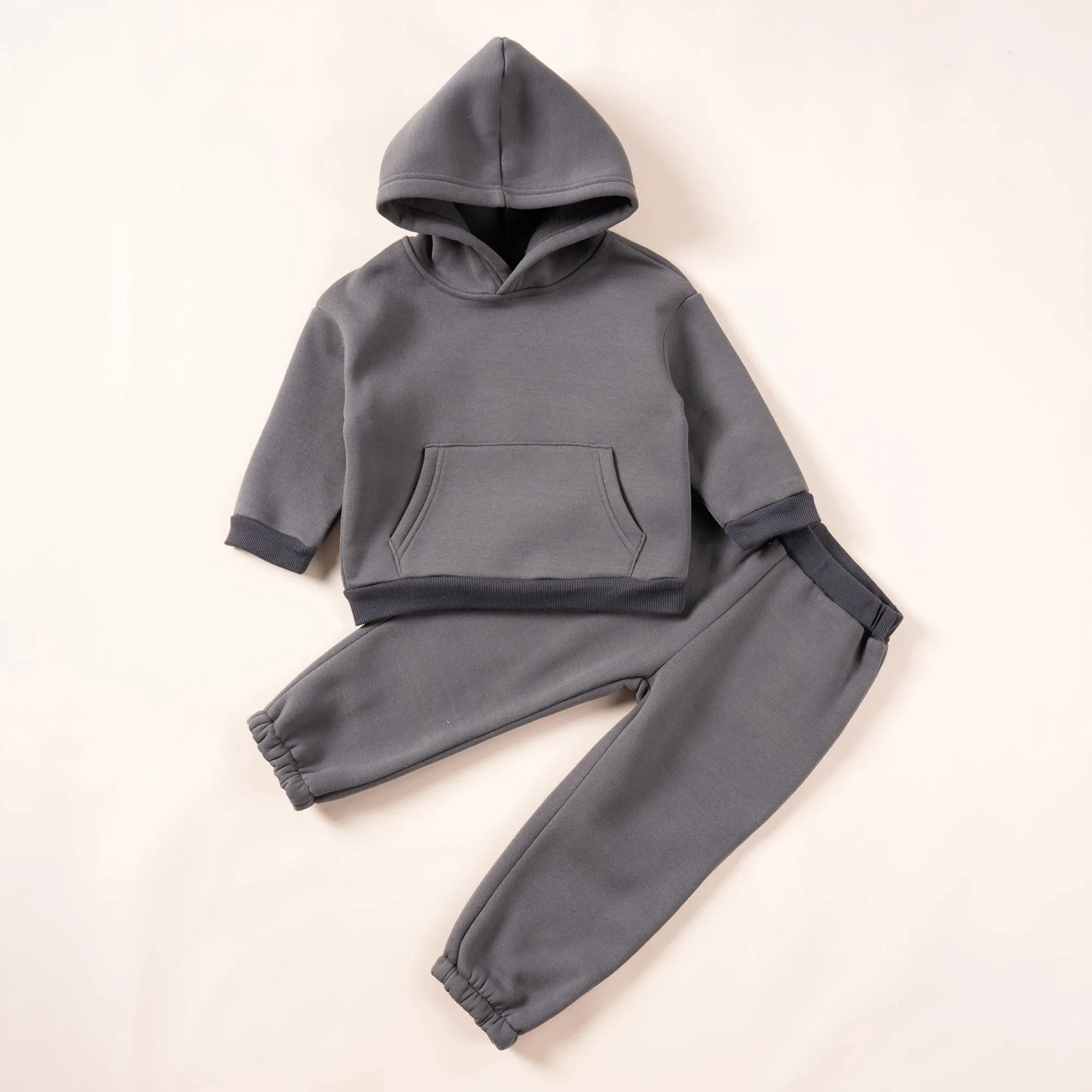 Toddler Winter Clothing with Plush Hooded Sweater