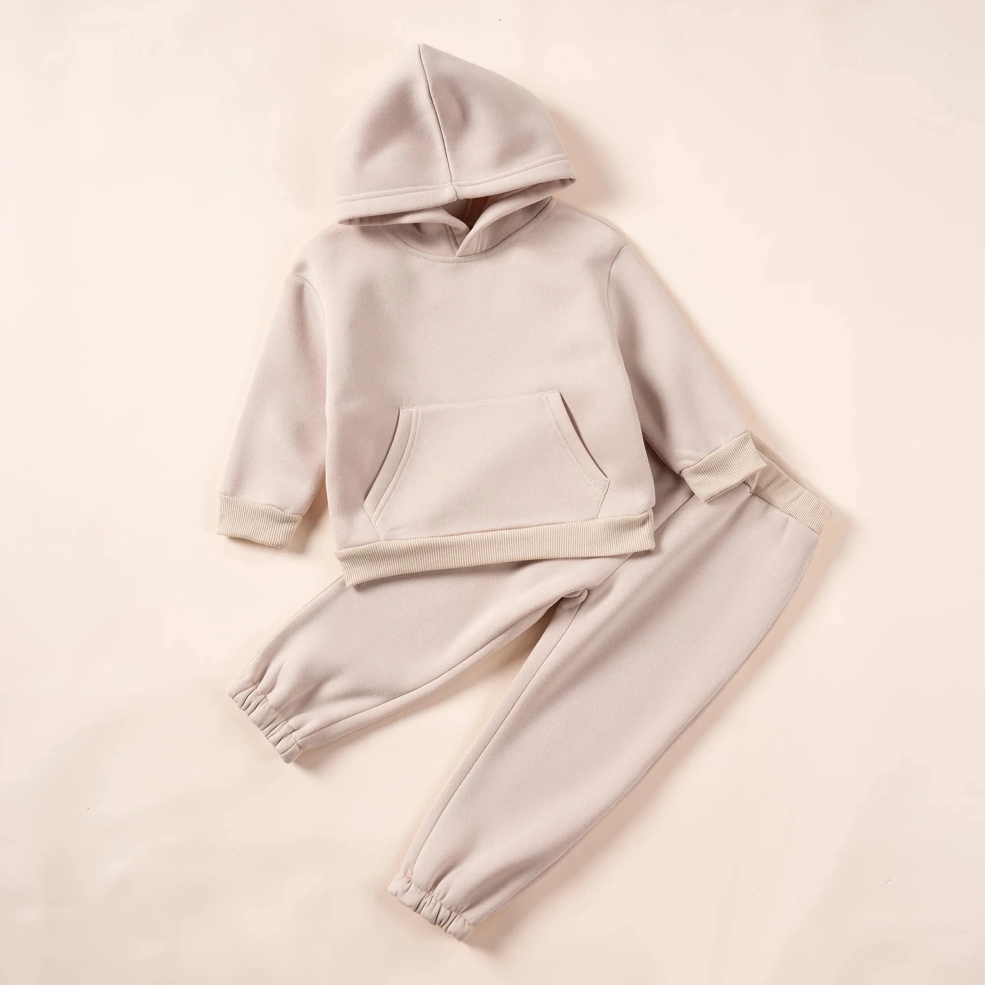 Toddler Winter Clothing with Plush Hooded Sweater