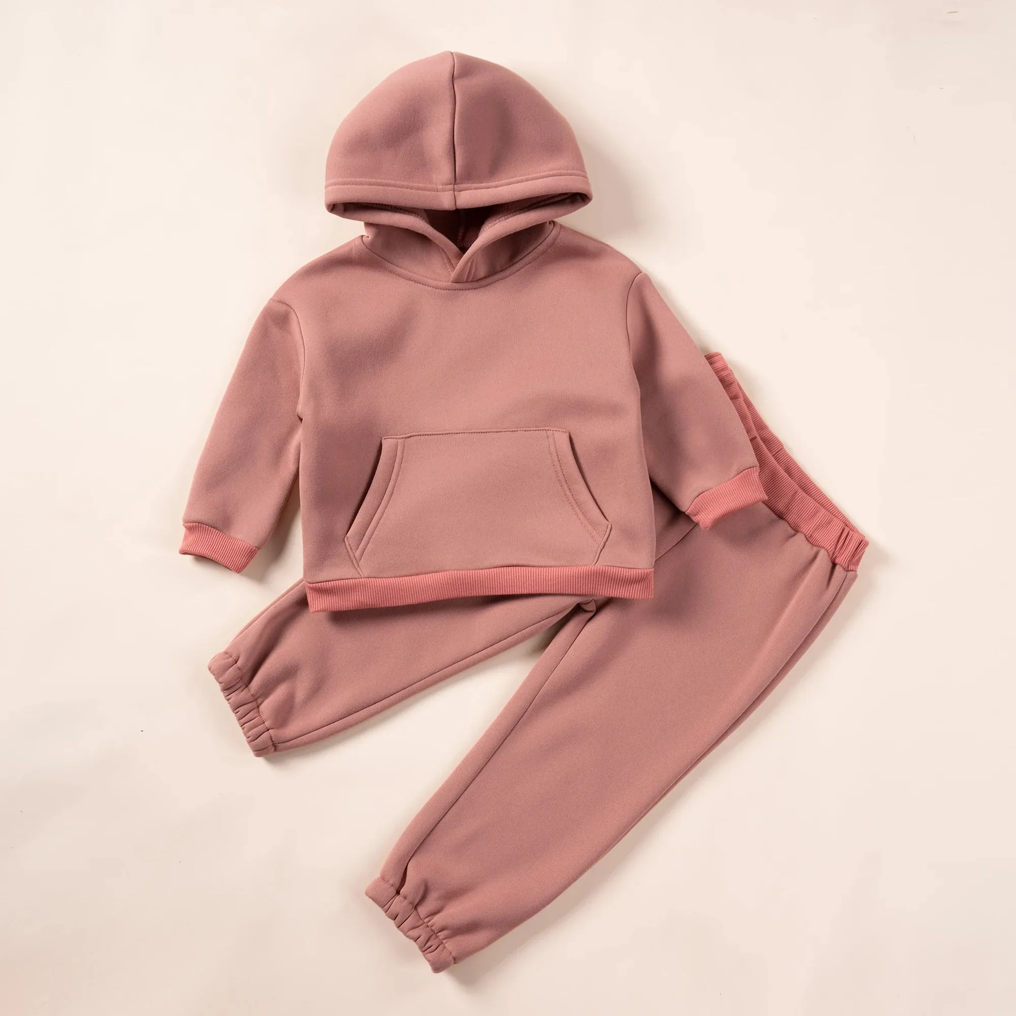 Toddler Winter Clothing with Plush Hooded Sweater