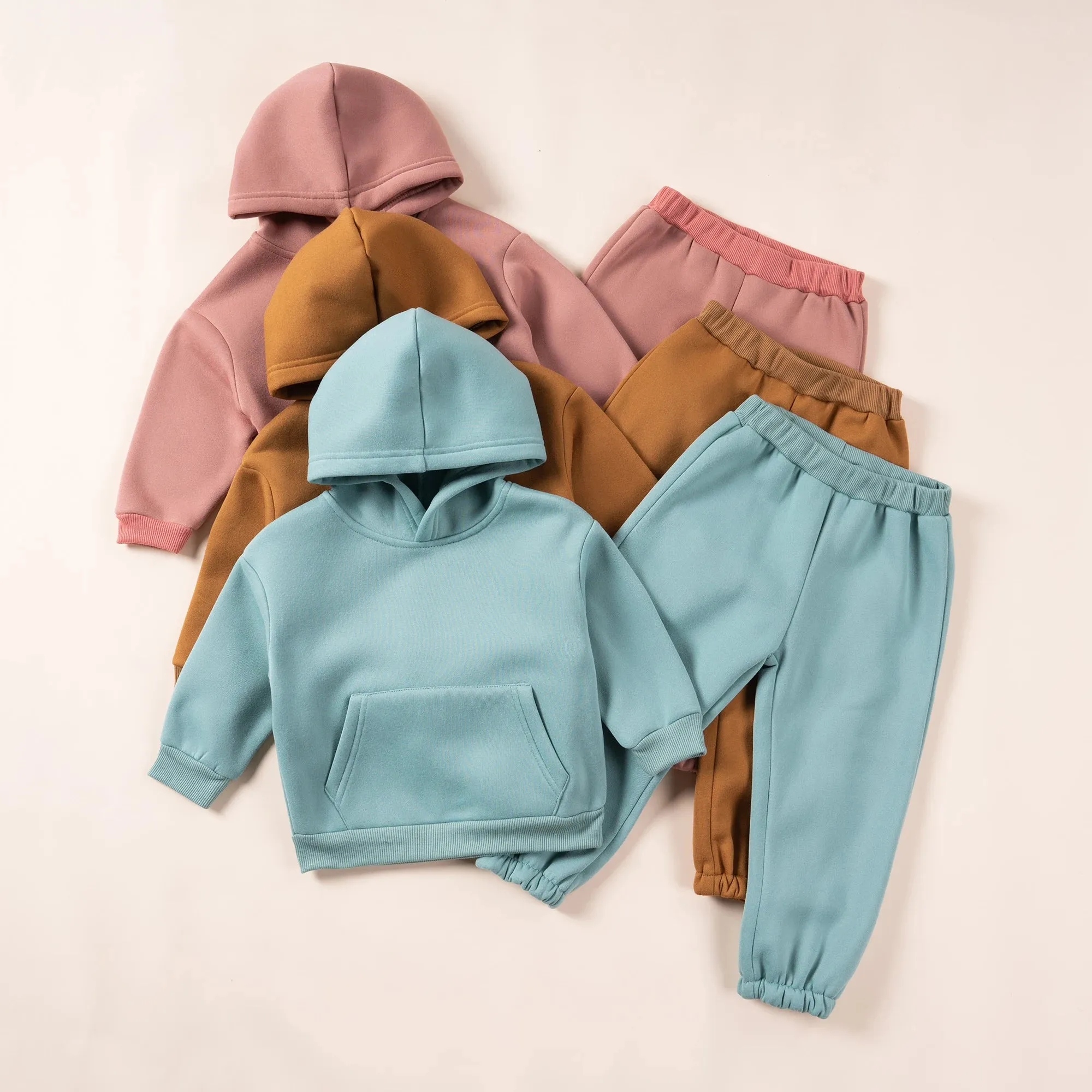 Toddler Winter Clothing with Plush Hooded Sweater