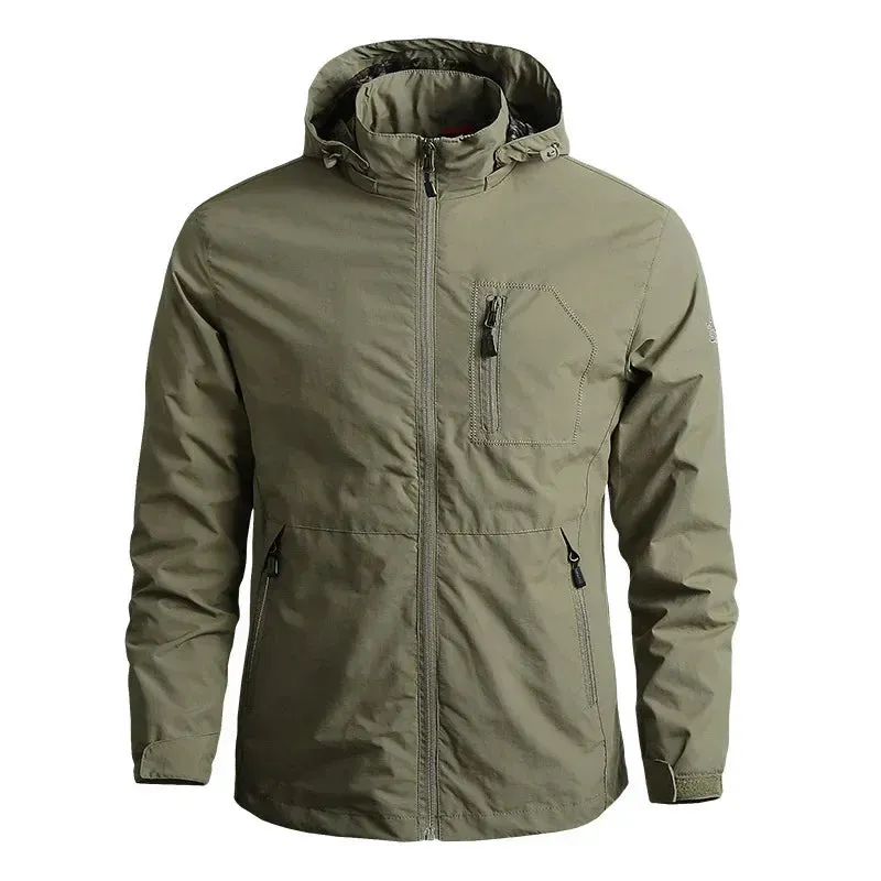 Unload Thin Jacket Men Waterproof Windproof Special Forces Hooded Climbing Coats Camo Spring Autumn Shark Skin Cargo Jackets