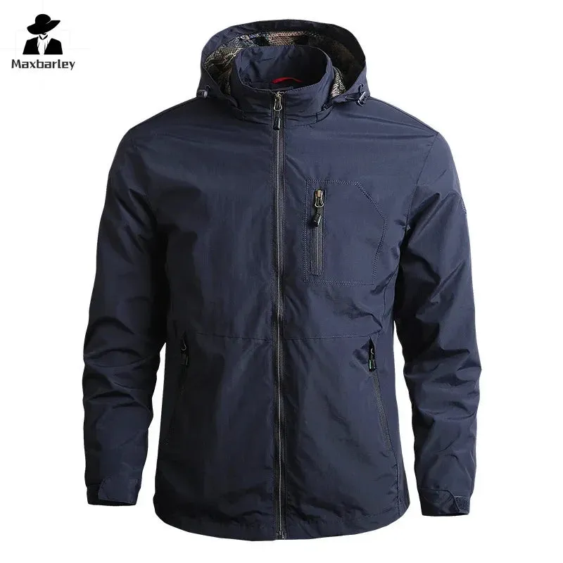 Unload Thin Jacket Men Waterproof Windproof Special Forces Hooded Climbing Coats Camo Spring Autumn Shark Skin Cargo Jackets