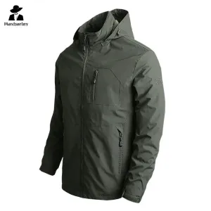 Unload Thin Jacket Men Waterproof Windproof Special Forces Hooded Climbing Coats Camo Spring Autumn Shark Skin Cargo Jackets