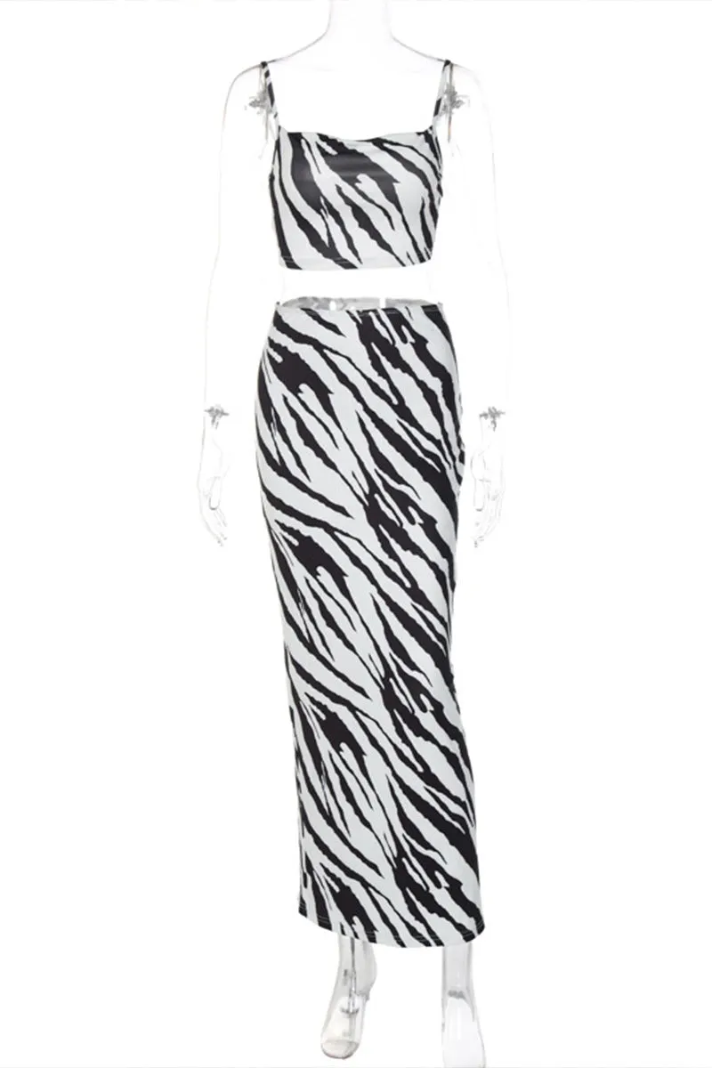 UNY40119 Mesh Bandaeu Top & Skirts Set