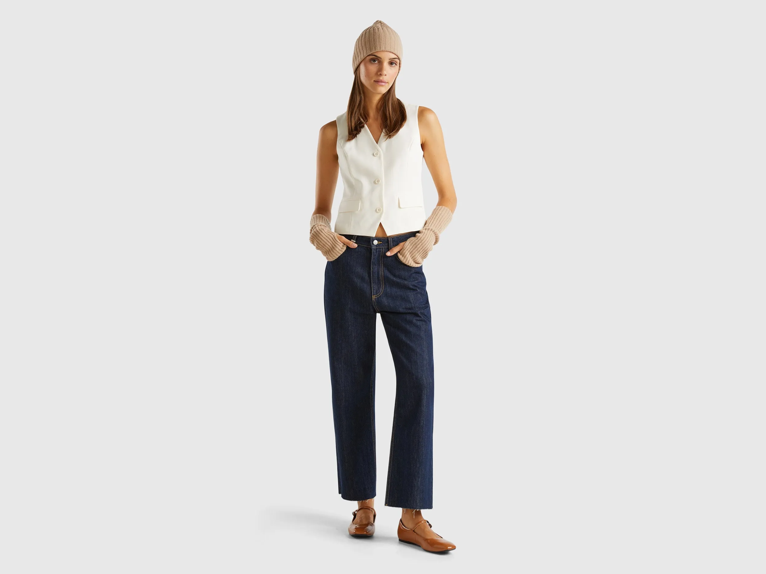 V-Neck Solid Waist Coat