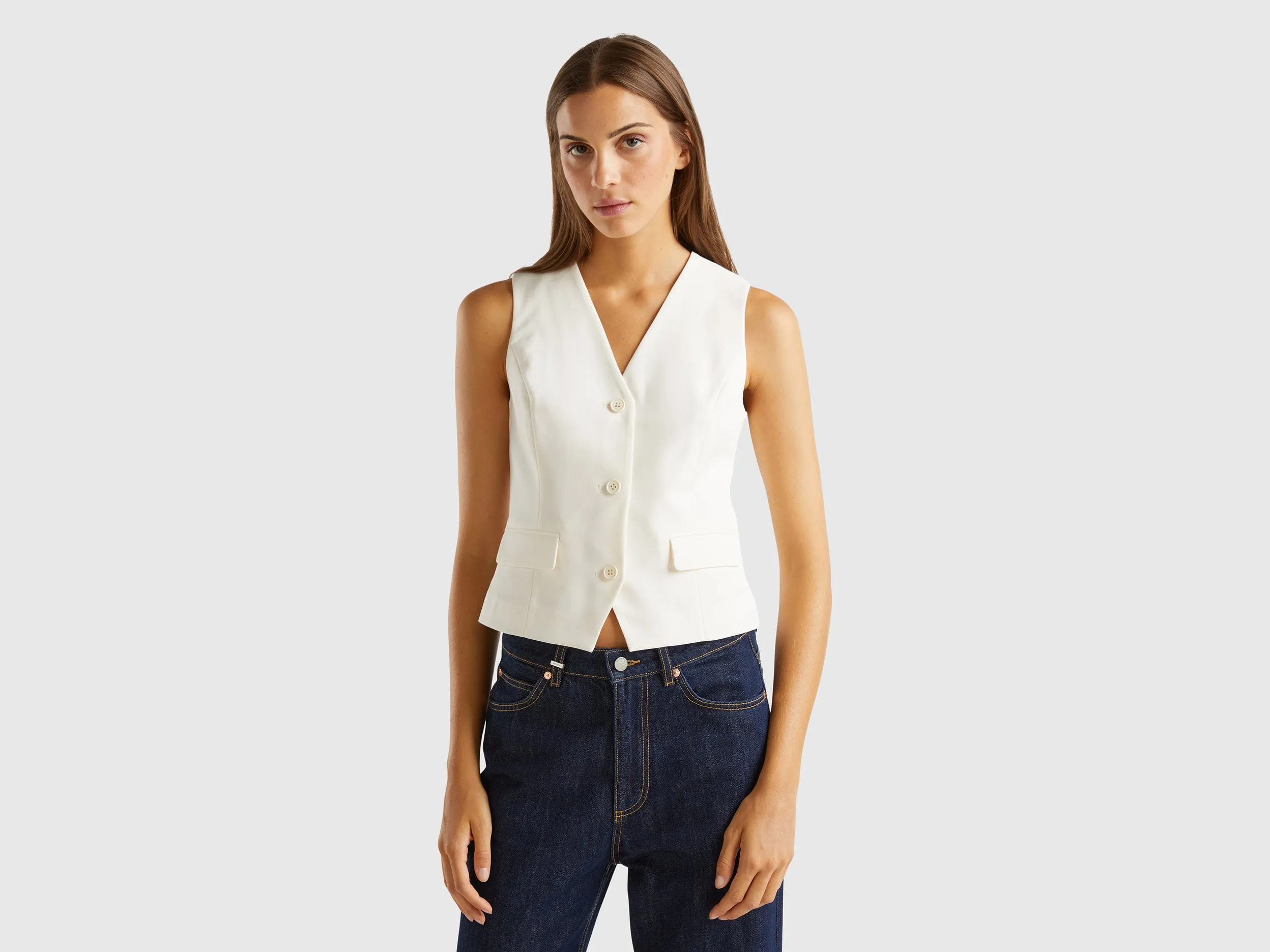 V-Neck Solid Waist Coat