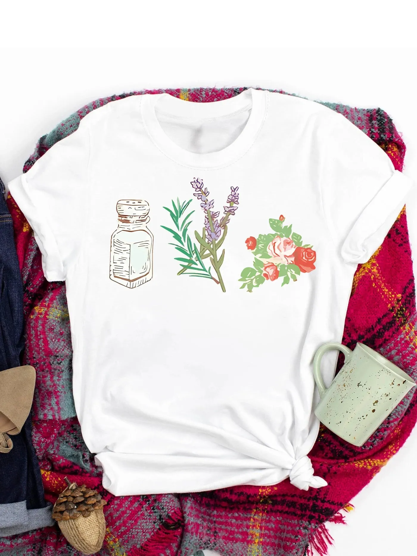 Various Casual Short Sleeve Round Neck T-shirt
