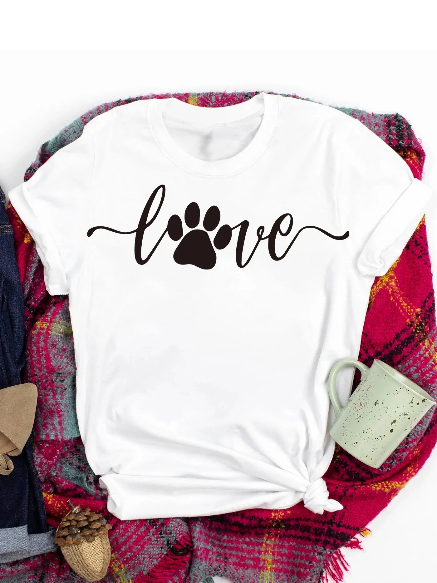 Various Casual Short Sleeve Round Neck T-shirt