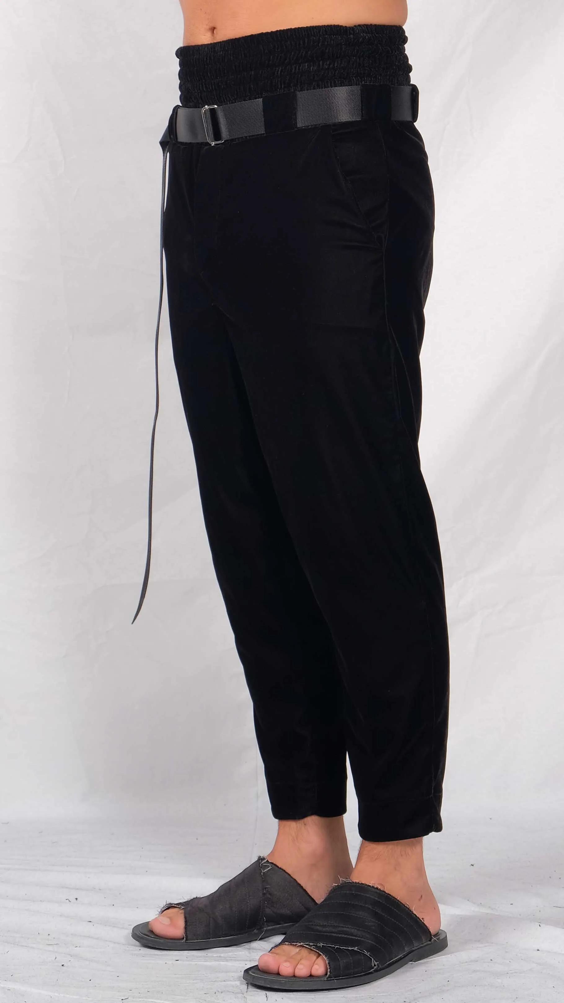 Velvet Pants with Belt