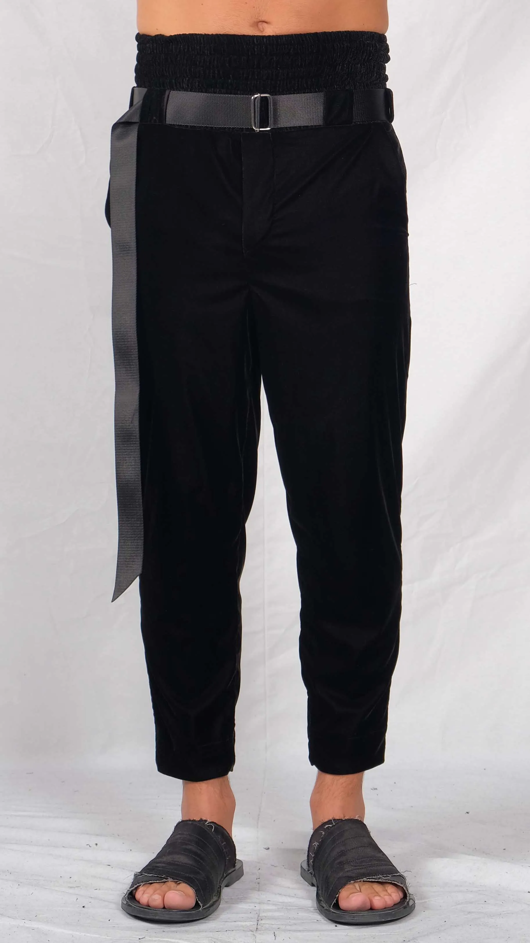 Velvet Pants with Belt
