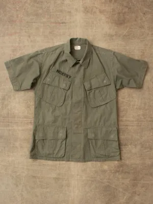 Vintage 1968 US Army Ripstop Tropical Short Sleeved Jacket Size: Small Short