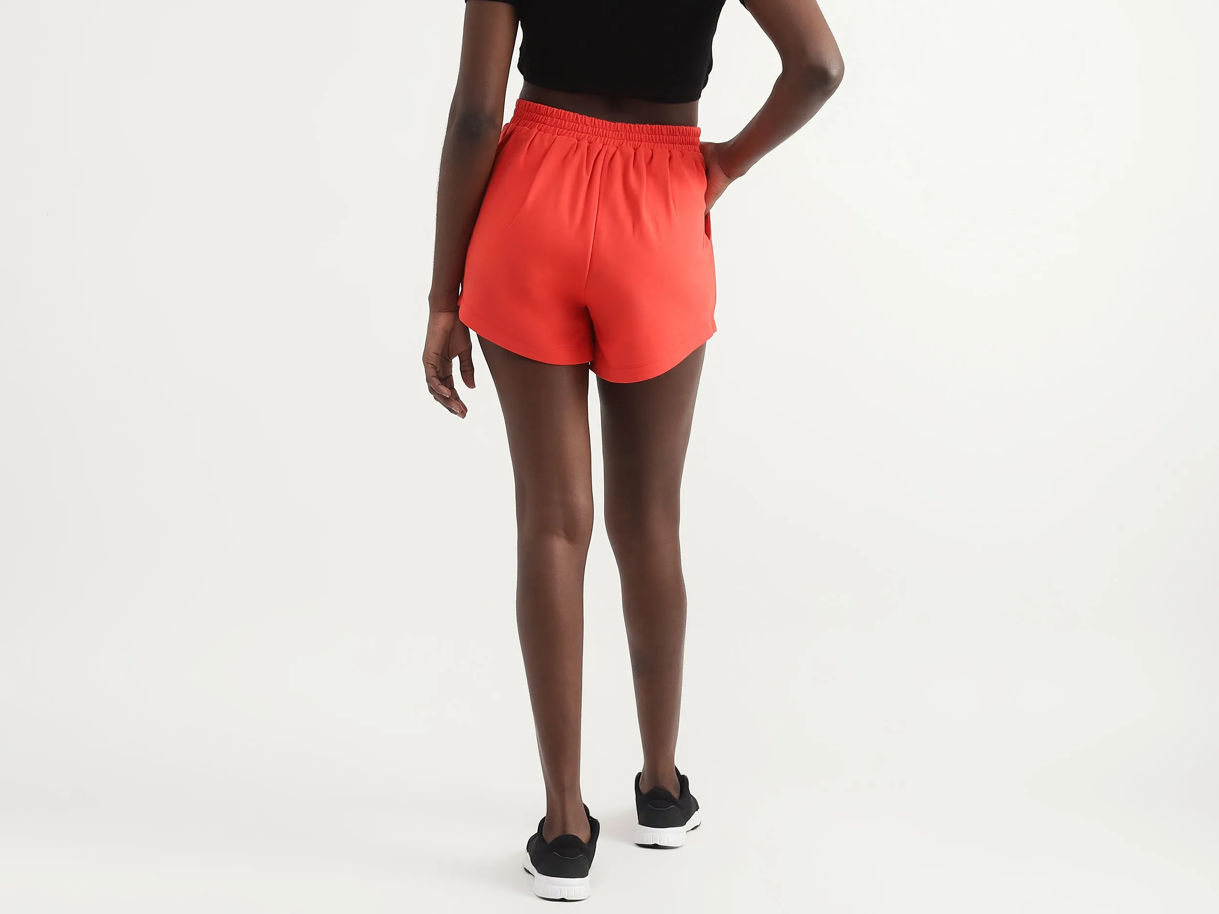 Viscose Blend Solid Regular Length Women Shorts