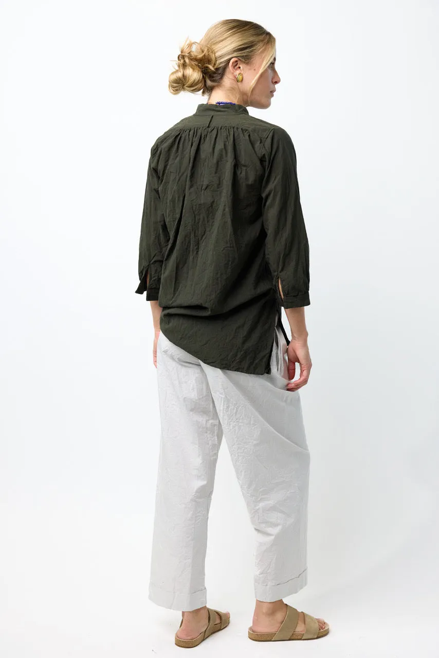 Washed Cotton Pants with Tie Front