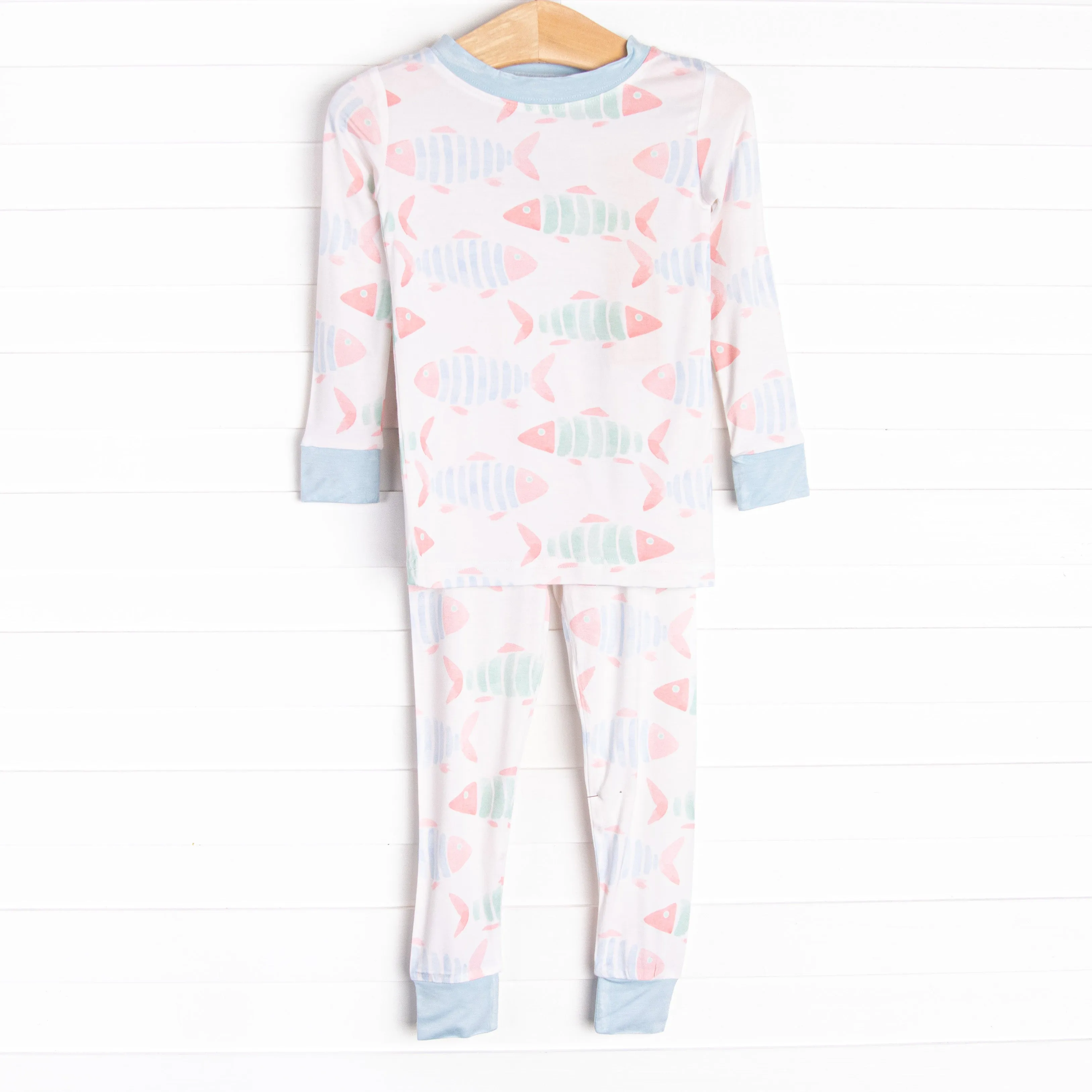 Watercolor Wonders Bamboo Pajama Set, Blue